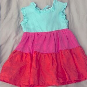 The Oaks  Aqua, Pink and Orange toddler Dress